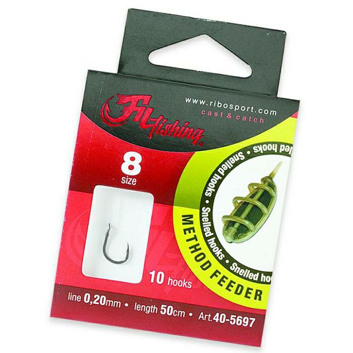 Āķi ar pavadiņu Fil Fishing Method Feeder