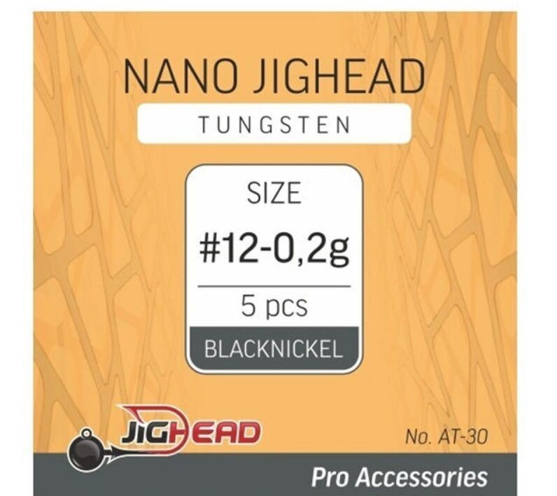 Volframa Džiggalva Tungsten Nano JigHead Black Nickel #12