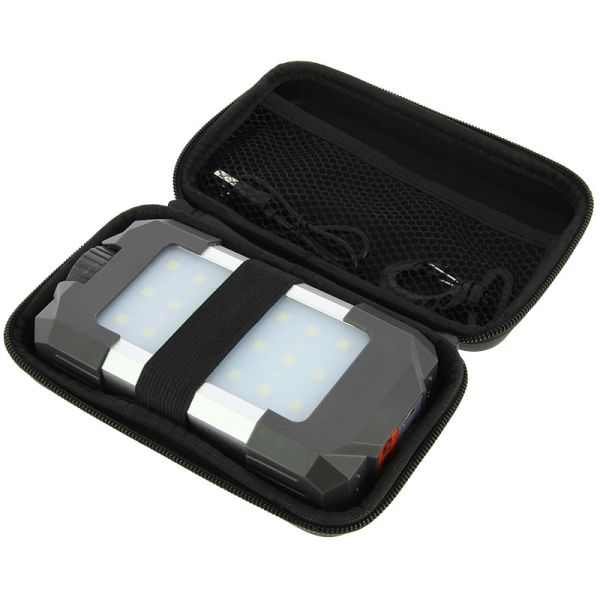 NGT 21 balta + 6 sarkanas LED lampiņu gaismeklis ar 10400mAh Powerbank bateriju, 500 Lumen LED Light