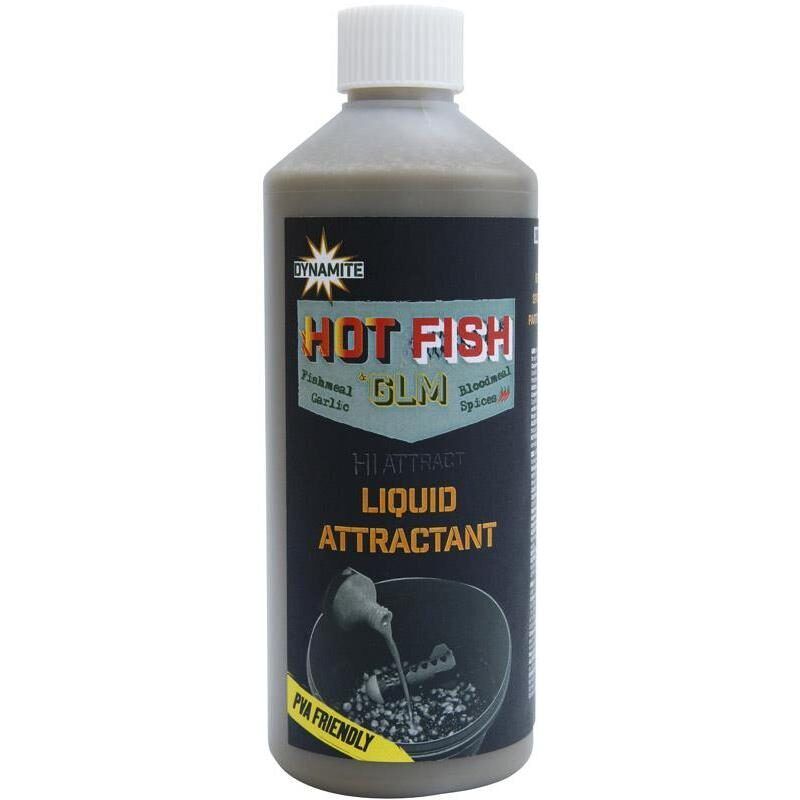 Dynamite Hot Fish & GLM Liquid Attractant, Hot Fish & GLM asais atraktors