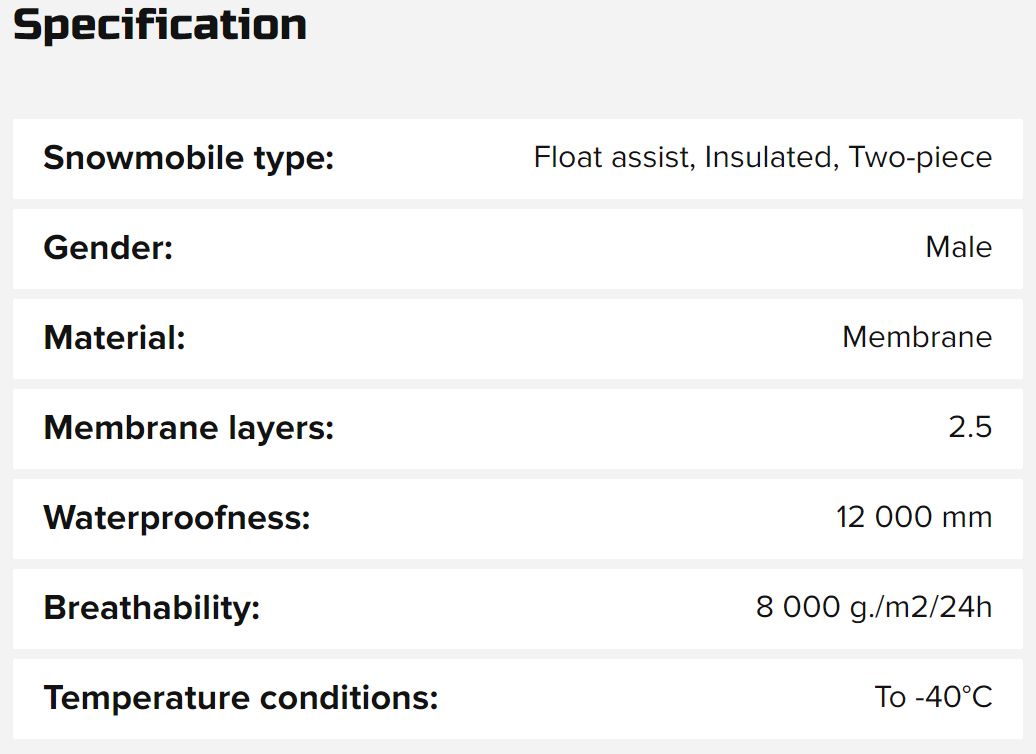 Finntrail ESCAPE DarkGrey Snowmobile suit Insulated float assist suit 3756 / peldošais pilns ziemas kostīms ar izturību līdz -40°C