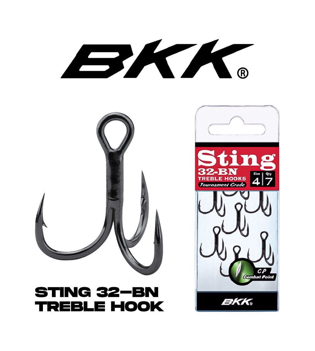 Trīsžuburu āķi BKK Sting 32-BN Treble Hooks