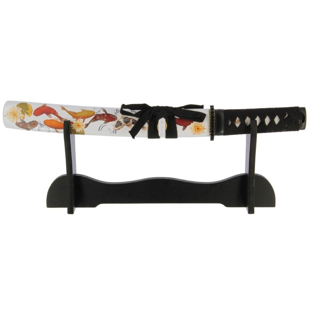 Koi dizaina Tanto zobens - Roku darinājums + statīvs / Hand Made Tanto Sword Set 132 Koi design