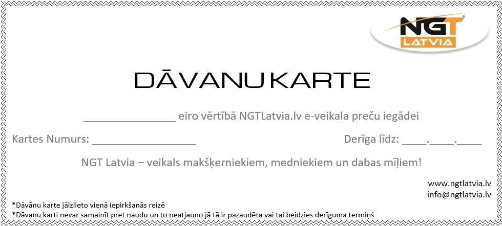 Dāvanu karte jebkādā vērtībā 5-500