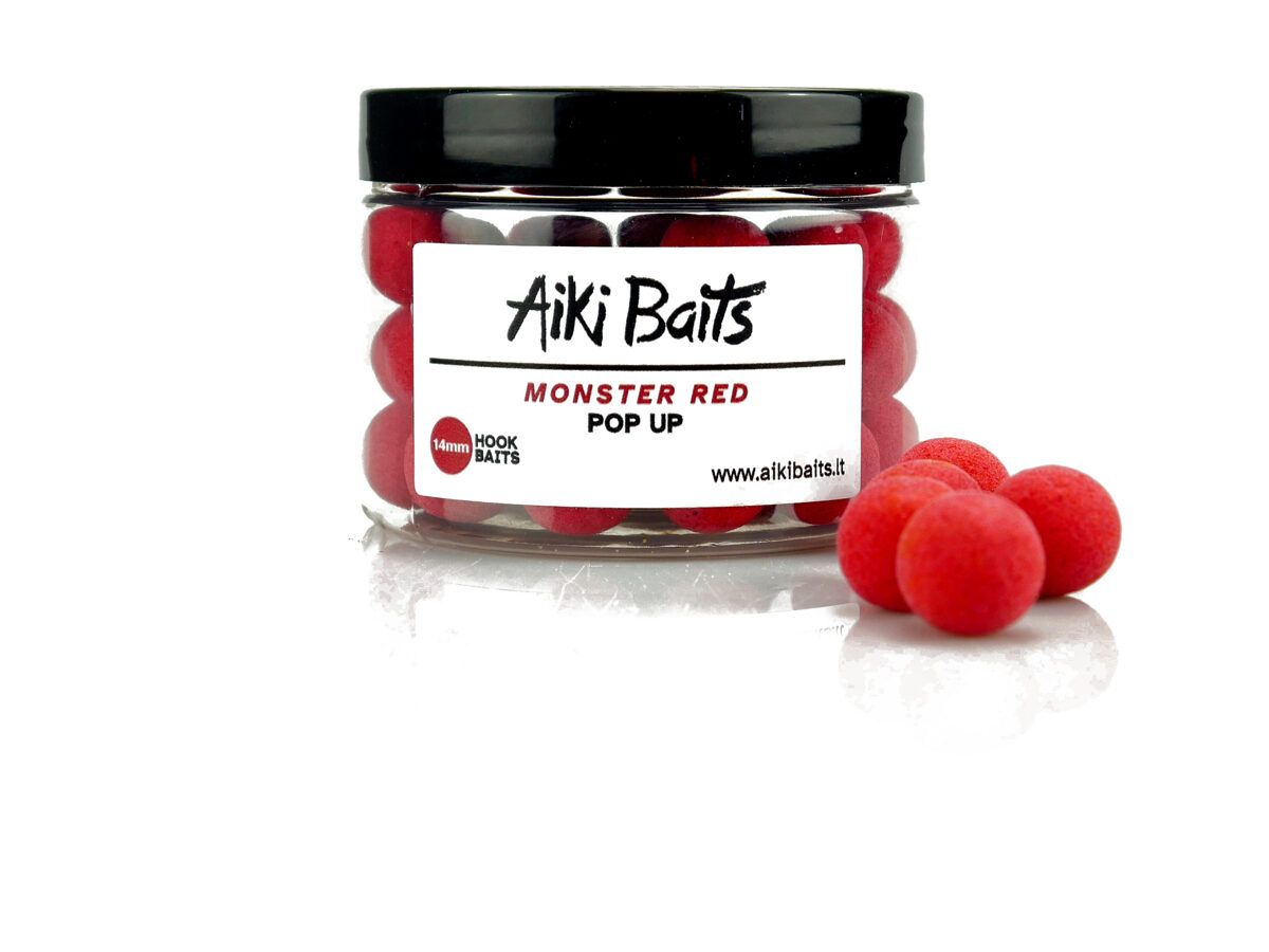 AIKI Monster Red pop up, Peldošas pop up boilas Krabju Robin Red 14mm