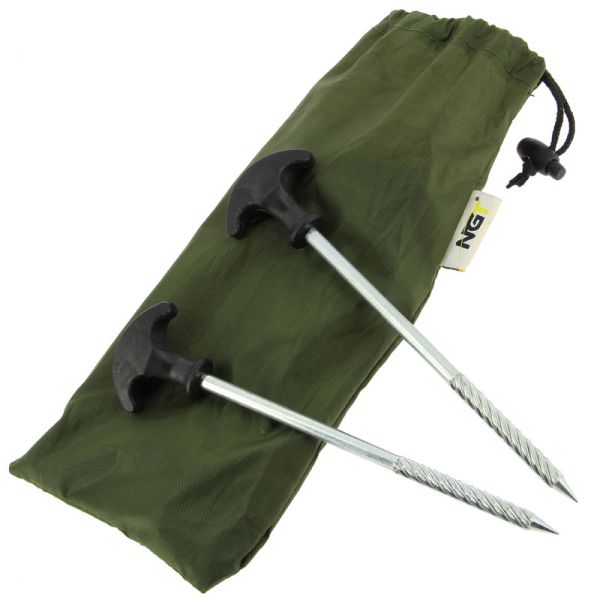 NGT Bivvy Pegs - 10 x 8" , Papildus izturīgi telts mietiņi 10gb, 20cm skrūvējami