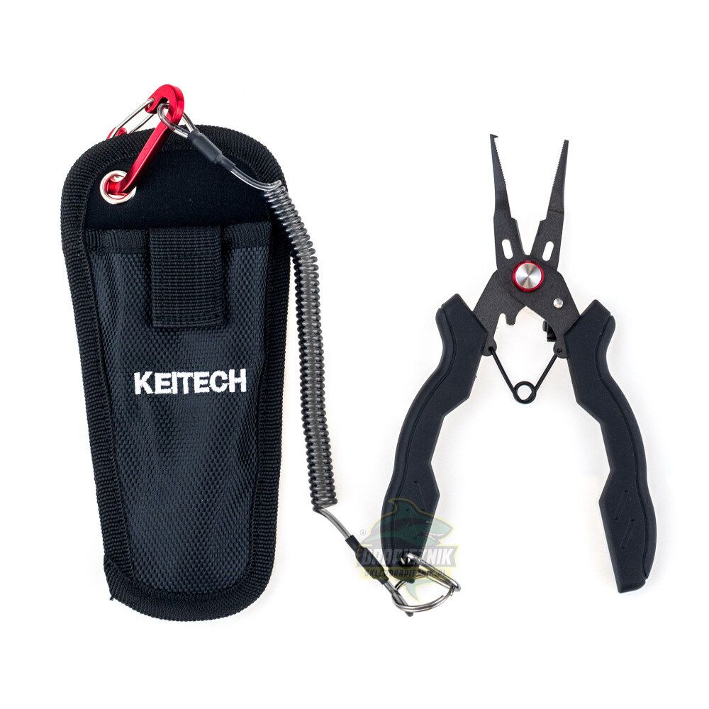 Keitech Stainless Stell Pliers -Melnas Knaibles ar ietvaru 16,7cm