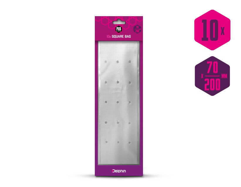 Delphin maisiņi PVA n'tastic 10pcs 200x70mm / Square bag with holes, tightening Delphin PVA n'tastic / 10pcs 200x70mm