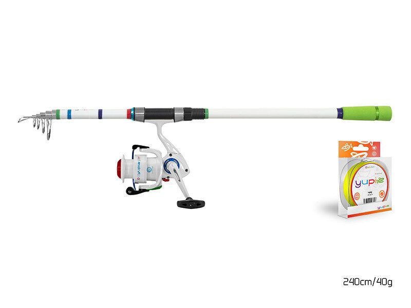 Delphin YUPIE Rod and Reel w/ spool Set for children / Pilns makšķeres komplekts bērniem un jauniešiem / Makšķere, spole un aukla
