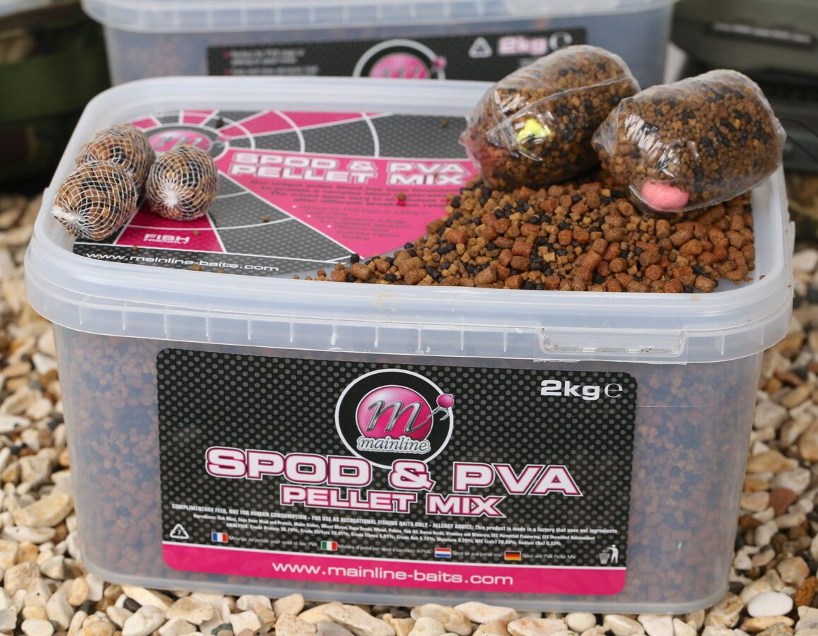Mainline - Spod & PVA Pellet Mix - 2kg maiss ar gatavo iebarošanas maisījumu