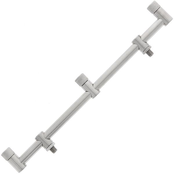NGT Stainless Steel Buzz Bar 30cm 3-makšķeru turētājs uz diviem bank stick mietiņiem