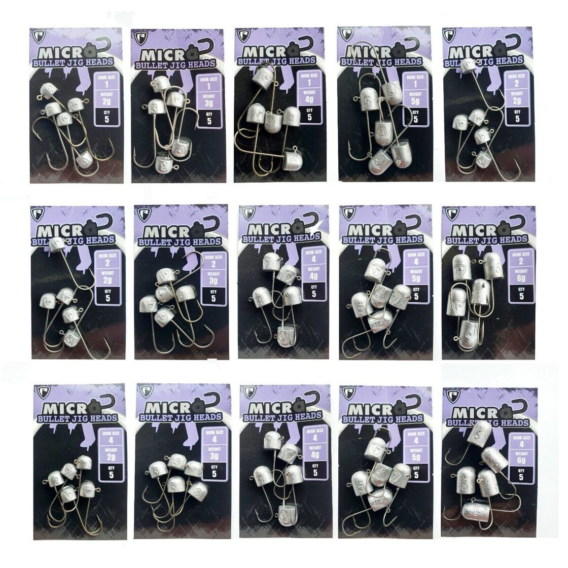 FOX Micro Bullet Jig Head / 2 izmēra džiga galvas , 5gab