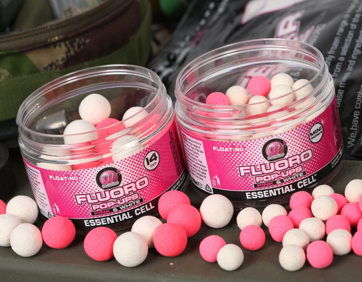 Mainline Fluoro Pop Ups Pink&White, rozā&baltas peldošās boilas 14mm