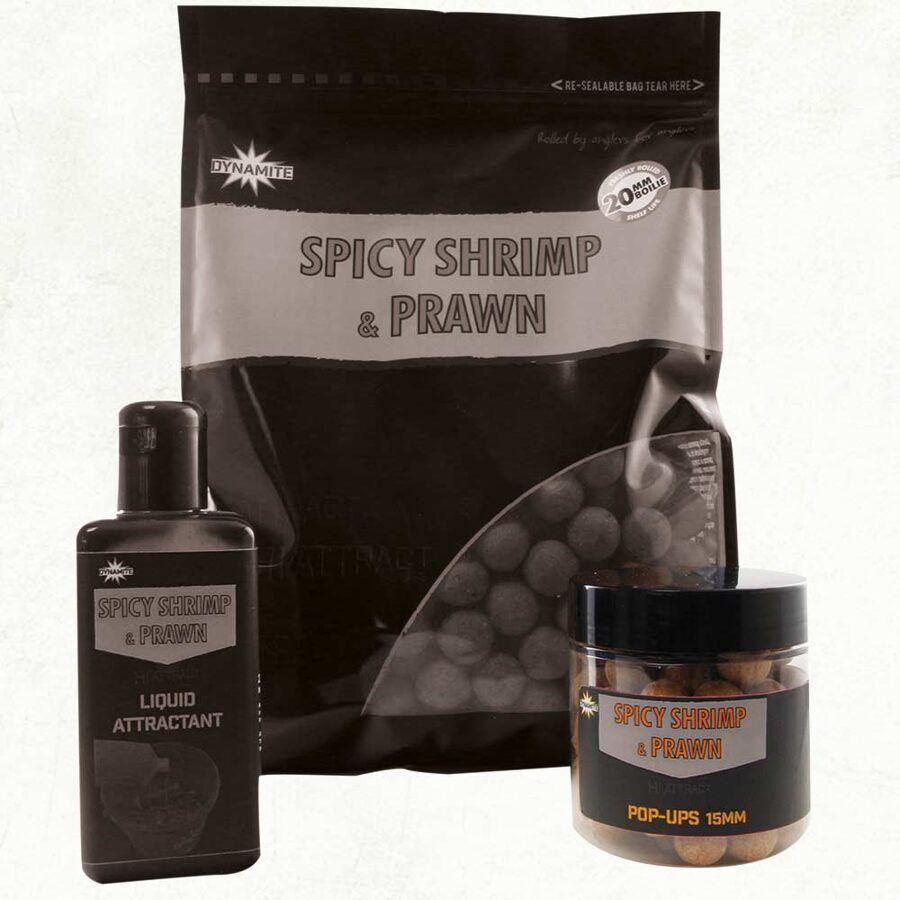 Dynamite 15mm Spicy Shrimp & Prawn Foodbait Pop-ups, Asās Garneles un krevetes pop up
