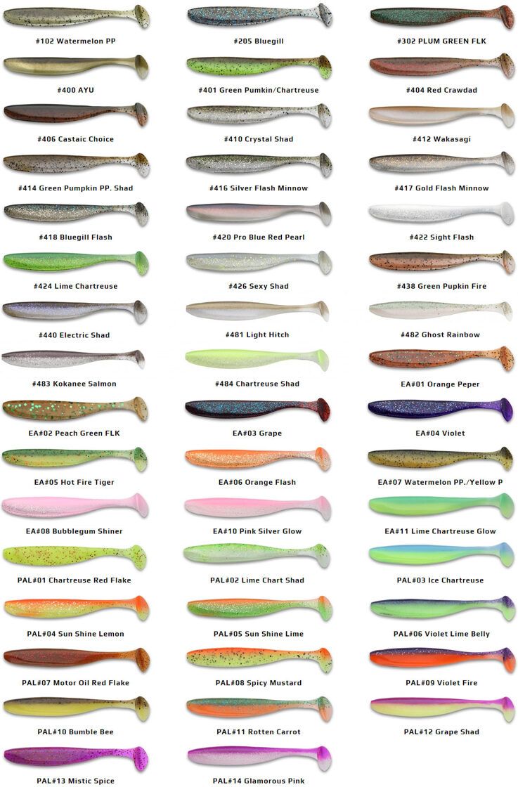 Keitech Easy Shiner 4.5″ Lure, Silikona "ēdamgumijas" no Japānas 11.4cm - dažādas krāsas