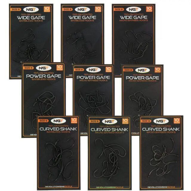 NGT CURVE SHANK MICRO BARBED HOOKS - Izliektie āķi , 8. izmērs