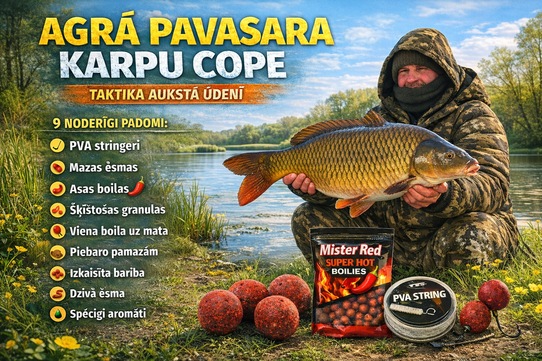 Karpu cope agrā pavasarī, aukstā ūdens karpu cope