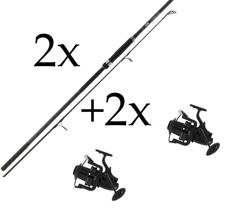 2+2 Profiler Carp 3,6m + Big Pit 9000 10 gultņu spole