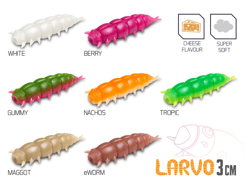 Silikona mānekļi Delphin LARVO Cheese / 15pcs