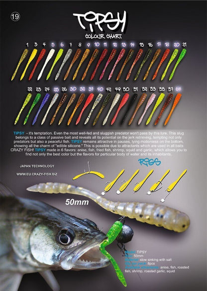 Silikona māneklis Crazy Fish TIPSY 50mm