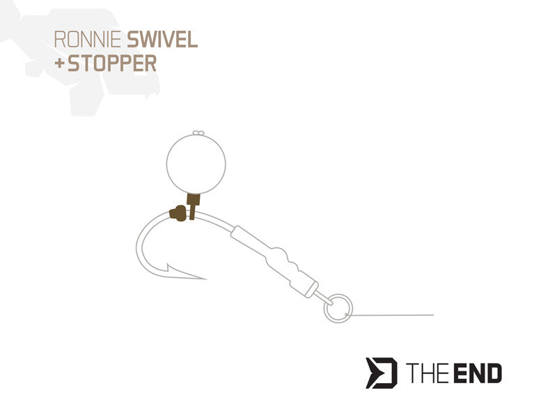 Griezuļu komplekts Delphin TheEND Ronnie swivel + stopper / 10+20 pcs