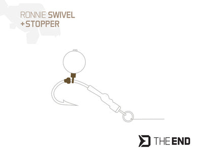 Griezuļu komplekts Delphin TheEND Ronnie swivel + stopper / 10+20 pcs