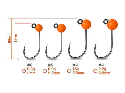 Volframa džiggalva Delphin T-AREA BL / 5 gab - fluo orange
