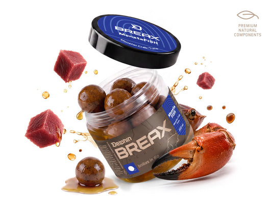 Mērcētās ēsmas boilas Delphin BreaX / MonstaFISH