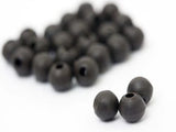 AKARA Black Rubber Beads 4mm / 10gab.
