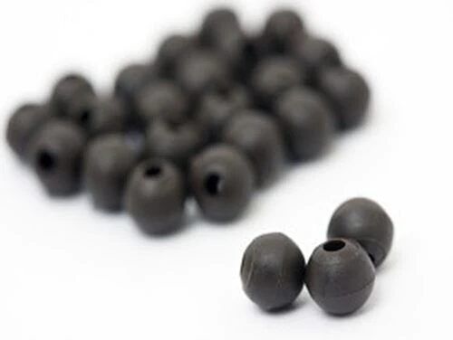 AKARA Black Rubber Beads 4mm / 10 vnt.
