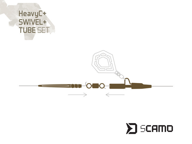 Antitangle komplekts Delphin sCAMO HeavyC + Swivel + Tube 5 sets