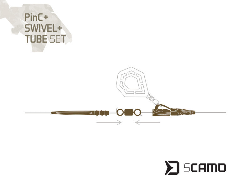 Antitangle komplekts Delphin sCAMO PinC + Swivel + Tube / 5 sets