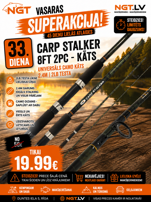 Rod NGT Carp Stalker | 8 ft | 2-piece | 2 lb