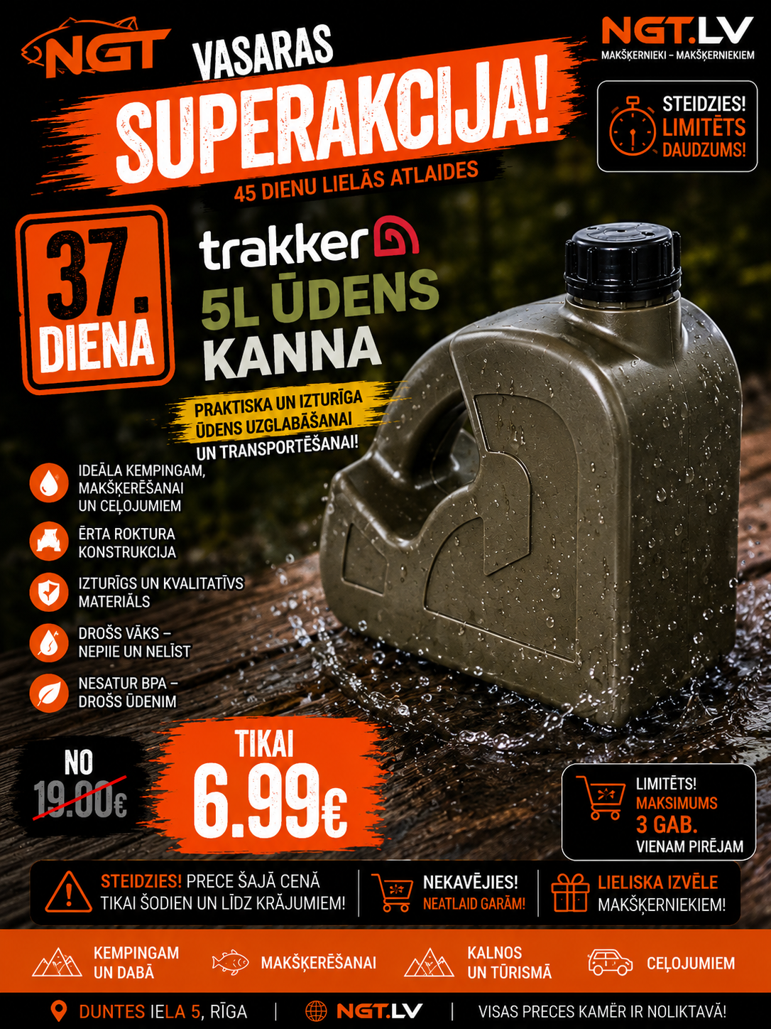 Ūdens kanna Trakker 5-litre water carrier