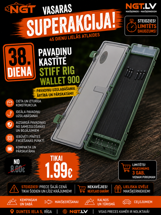 Pavadiņu Kastīte NGT Plastic Stiff Rig Wallet with Pins 900