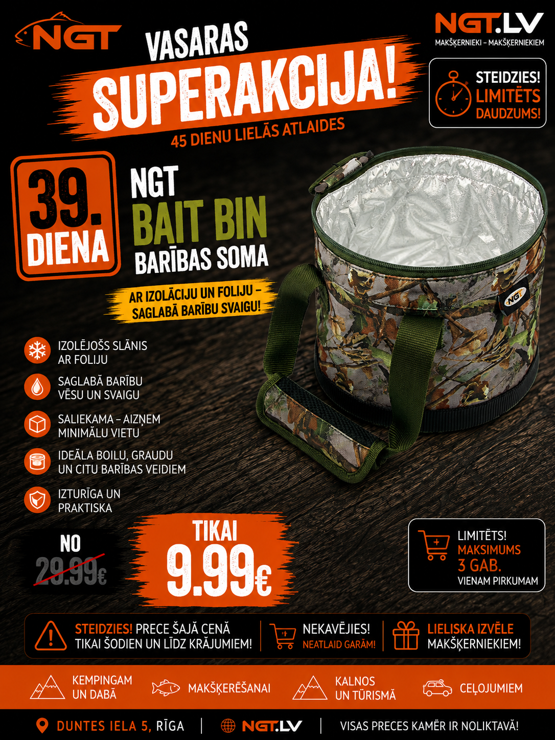 Cooler bag NGT Bait Bin