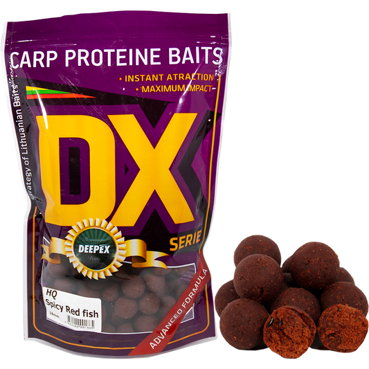 Deepex HQ Spicy Red Fish 18 mm proteīna boilas iepakojums