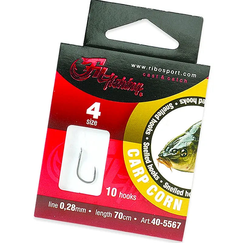 Āķi ar pavadiņu FIL FISHING SNELLED CARP CORN