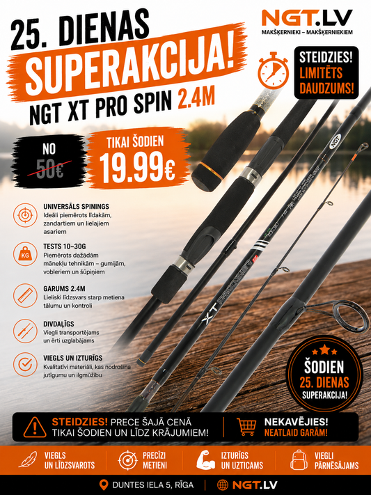 Spinings NGT XT Pro-Spin  2,4m, 2 Daļīgs, 10-30g