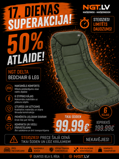 Gulta NGT Delta Bedchair - 6 leg