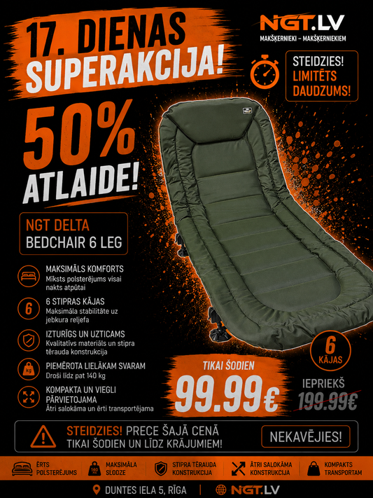 Gulta NGT Delta Bedchair - 6 leg