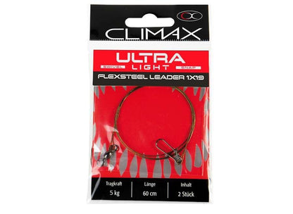 Pavadiņas Climax Ultra 1x19 Steel Leader 30 cm 2gb.