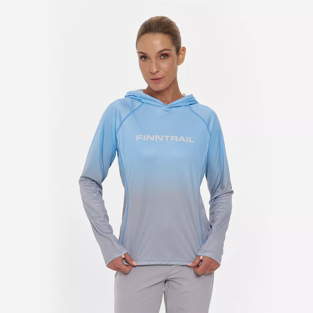 Sieviešu UPF 50 Krekls FINNTRAIL VENUS HOOD 6621 LIGHTBLUE