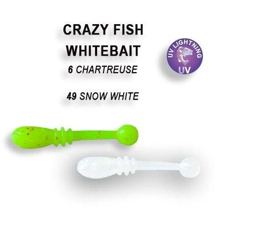 Silikona Māneklis Crazy Fish Whitebait 2cm 6/49