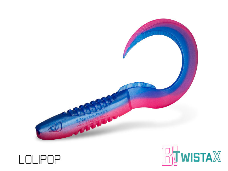 Silikona māneklis Delphin TwistaX Eeltail UVs | 15cm Lolipop