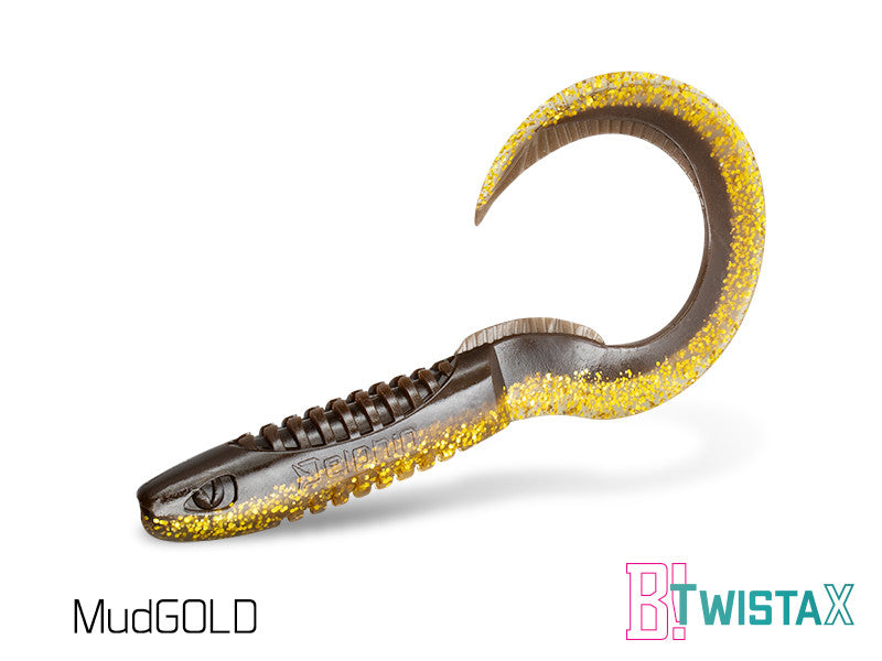 Silikona māneklis Delphin TwistaX Eeltail UVs | 15cm MudGOLD