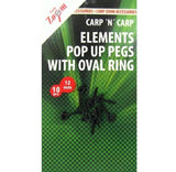 Skrūves Carp Zoom Elements Pop Up Pegs with Oval Ring 12mm , 10gab.