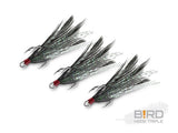 Delphin B!RD Hook TRIPLE Black treble hooks with feathers, 3 pcs.