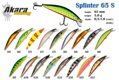 Vobleris AKARA «Splinter» 65 S 5 g, 65 mm