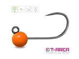 Tungsten jig head Delphin T-AREA BL / 5 pcs - fluo orange